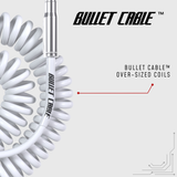 Bullet Cable 15′ Classic White Coil Cable