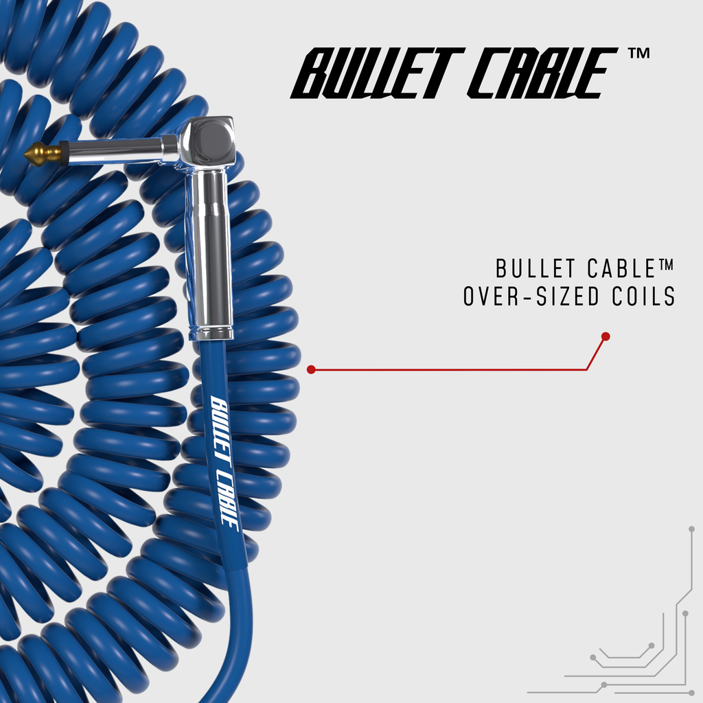Bullet Cable 30′ Classic Blue Coil Cable – Striking Design