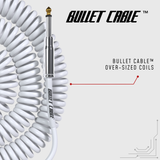 Bullet Cable 30′ Silent White Coil Cable