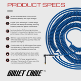 Bullet Cable 10/20 Blue Straight Coil Cable (30ft)