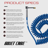 Bullet Cable 15′ Classic Blue Coil Cable