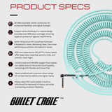 Bullet Cable 10/20 Seafoam Straight Coil Cable (30ft)