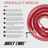 Bullet Cable 10/20 Red Straight Coil Cable (30ft)