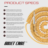 Bullet Cable 30′ Silent Gold Coil Cable