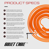 Bullet Cable 10/20 Orange Straight Coil Cable (30ft)