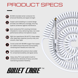 Bullet Cable 30′ Classic White Coil Cable