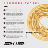 Bullet Cable 10/20 Gold Straight Coil Cable (30ft)