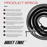 Bullet Cable 10/20 Black Straight Coil Cable (30ft)