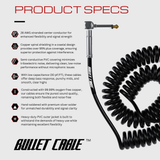 Bullet Cable 15′ Classic Black Coil Cable
