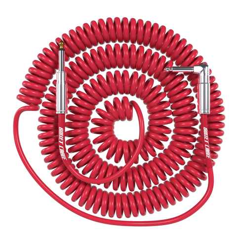 Bullet Cable 30′ Silent Red Coil Cable Straight/Right Angle