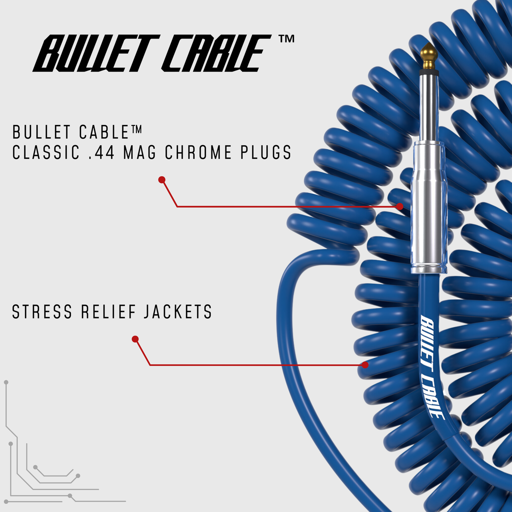 Bullet Cable 30′ Classic Blue Coil Cable – Striking Design, Superior ...