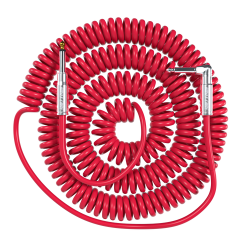 Bullet Cable 30′ Silent Red Coil Cable Straight/Right Angle