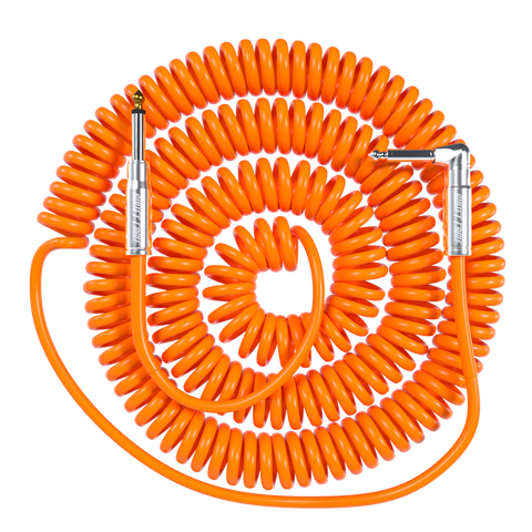 Bullet Cable 30′ Silent Orange Coil Cable Straight/Right Angle