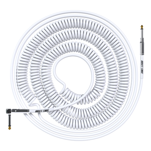 Bullet Cable 10/20 White Straight Coil Cable (30ft)