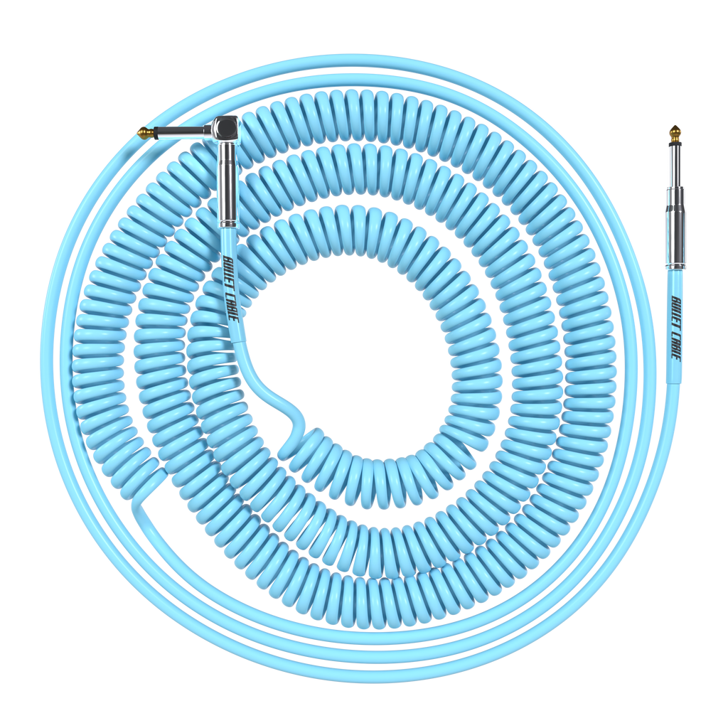 Bullet Cable Limited Edition 10/20 Robin Blue Straight Coil Cable (30f